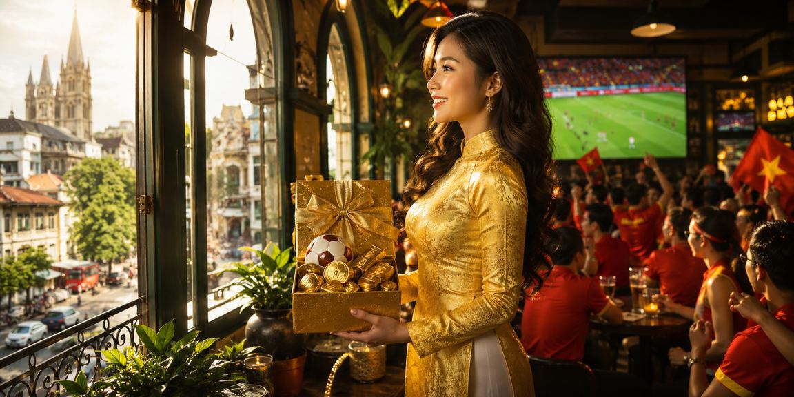 Phụ nữ mặc áo dài Hà Nội sử dụng điện thoại để tham gia trò chơi và cá cược trực tuyến